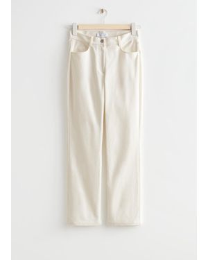 & Other Stories Straight Cropped Trousers - White