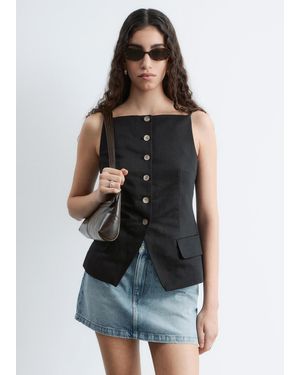 & Other Stories Tailored Vest Top - Black