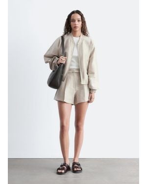 & Other Stories Pleated Linen-Blend Shorts - White