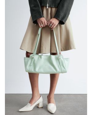 & Other Stories Low-Profile Leather Shoulder Bag - Green