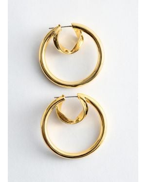 & Other Stories Double Hoop Earrings - Metallic