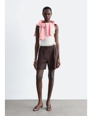 & Other Stories Tailored Linen Shorts - Brown