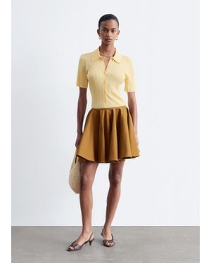 & Other Stories Cotton Circle Mini Skirt - Brown