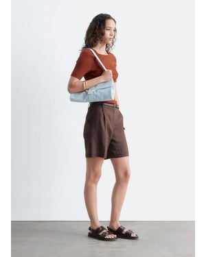 & Other Stories Split Suede Shoulder Bag - Blue