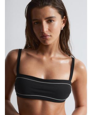 & Other Stories Bandeau Bikini Top - Black