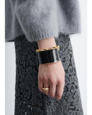 & Other Stories Two-Tone Cuff Bracelet - Grey