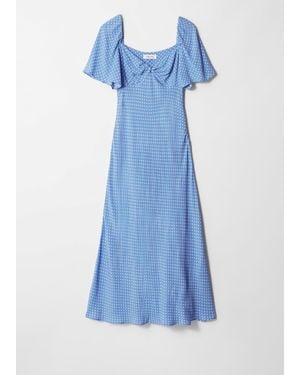 & Other Stories Flutter-Sleeve Midi Dress - Blue