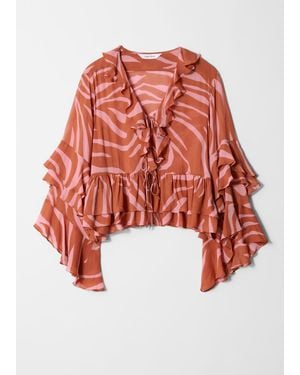 & Other Stories Ruffle Blouse - Red