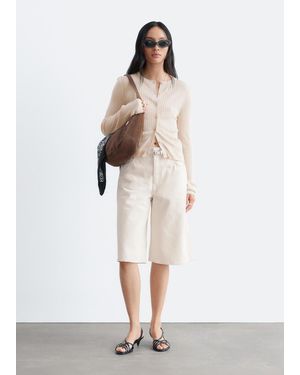 & Other Stories Denim Knee-Length Shorts - Natural