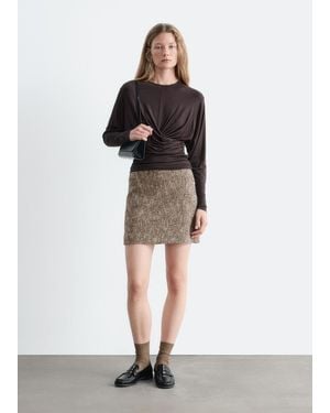 & Other Stories Twist-Front Jersey Top - Brown