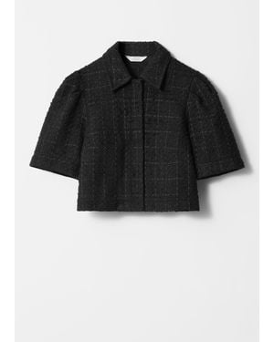 & Other Stories Cropped Tweed Jacket - Black