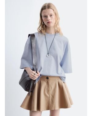 & Other Stories Oversized Striped Cotton T-Shirt - Blue