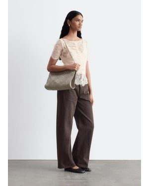 & Other Stories Braided Leather Crossbody Bag - Natural