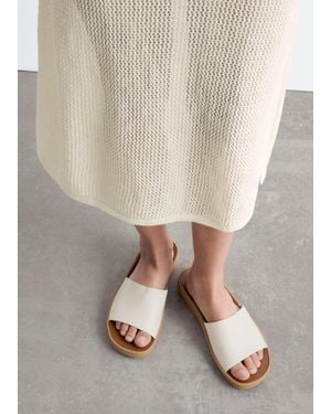 & Other Stories Slip-On Leather Sandals - White