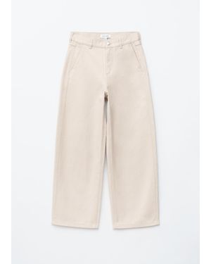 & Other Stories Relaxed Wide-Leg Cotton Trousers - White