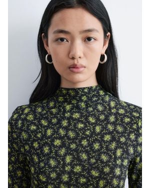 & Other Stories Short-Sleeve Mock-Neck Top - Black