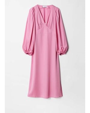 & Other Stories V-Neck Midi Dress - Pink
