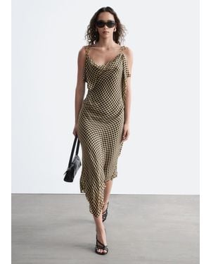 & Other Stories Draped Midi Dress - Black