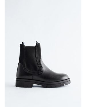 & Other Stories Leather Chelsea Boots - Black
