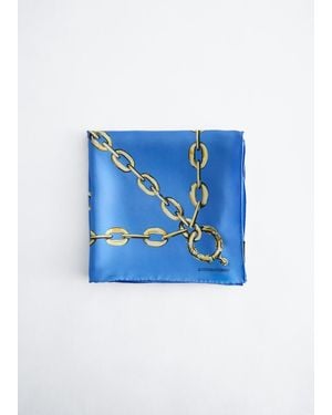 & Other Stories Printed Silk Scarf - Blue