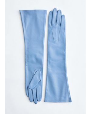 & Other Stories Long Leather Gloves - Blue