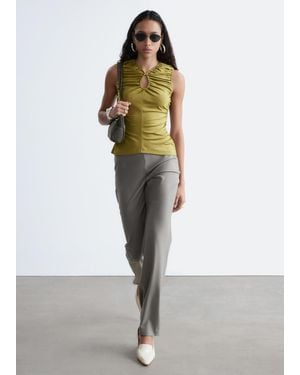 & Other Stories Straight-Leg Wool Pants - Gray