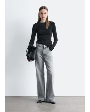 & Other Stories Studded Wide-Leg Jeans - White