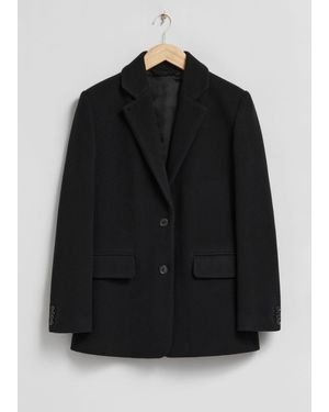 & Other Stories Oversized Wool Blazer - Black
