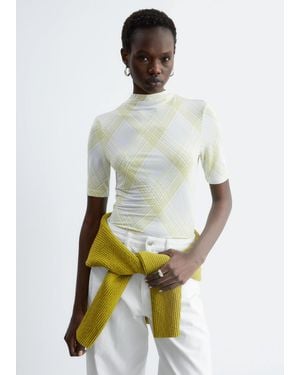 & Other Stories Short-Sleeve Mock-Neck Top - White