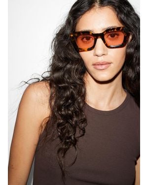 & Other Stories Rectangular-Frame Acetate Sunglasses - Brown