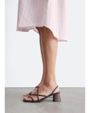 & Other Stories Strappy Block Heel Sandals - White