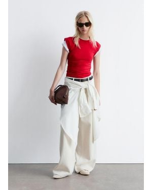 & Other Stories Ruched Jersey Tank Top - White