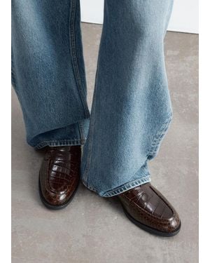 & Other Stories Leather Penny Loafers - White