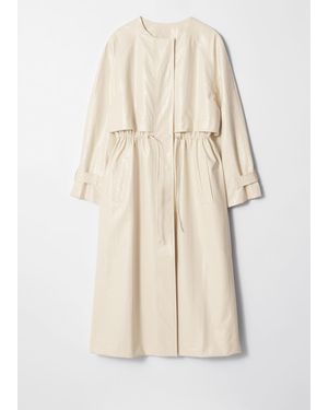 & Other Stories Coated Drawstring Trench Coat - Natural
