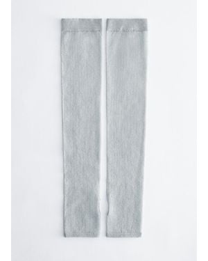 & Other Stories Ribbed Fingerless Gloves - White