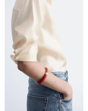 & Other Stories Contrast Metal Resin Bangle - White