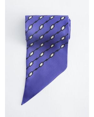 & Other Stories Slim Silk Print Scarf - Blue