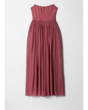 & Other Stories Sheer Corset Maxi Dress - Red