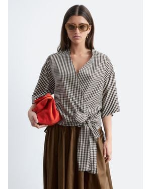& Other Stories Wrap-Front Blouse - Grey