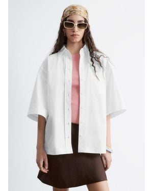 & Other Stories Cotton Short-Sleeve Shirt - White