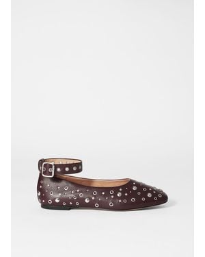 & Other Stories Embellished Ballet Flats - White