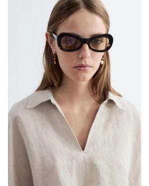 & Other Stories Oval Cat-Eye Sunglasses - Black