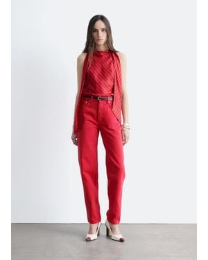& Other Stories High-Waist Straight-Leg Jeans - Red
