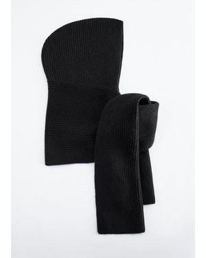 & Other Stories Hooded Wool Scarf - Black