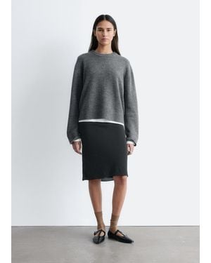 & Other Stories T-Bar Leather Ballet Flats - Grey