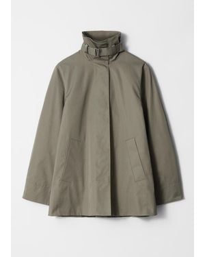 & Other Stories A-Line Funnel-Neck Jacket - Grey