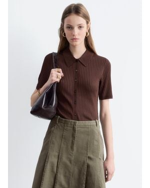 & Other Stories Rib-Knit Top - Brown