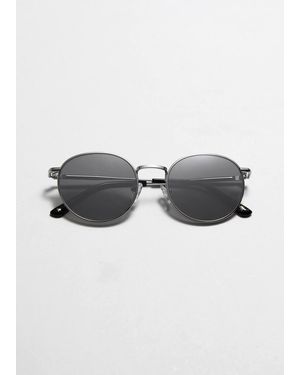 & Other Stories Slim Oval-Frame Sunglasses - Grey
