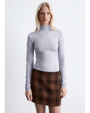 & Other Stories Checked Mini Skirt - White