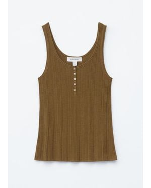 & Other Stories Scoop-Neck Rib-Knit Tank Top - Green